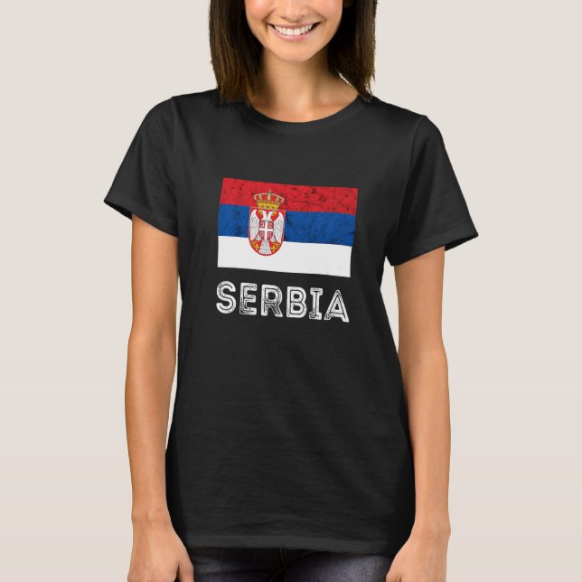 Vintage Serbiska roten serbiska Pridet serbiska T Shirt (Framsida)