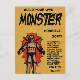 Vintage seriebrev Reklam Monster Annons Vykort