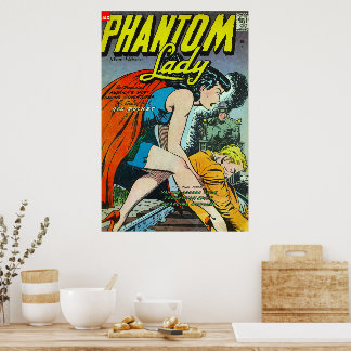 Vintage serietidningar Fantasy Phantom Lady Poster