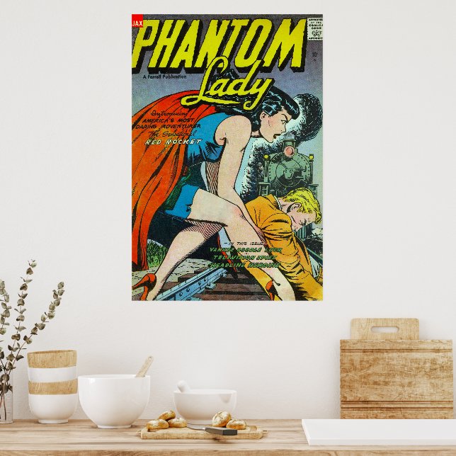 Vintage serietidningar Fantasy Phantom Lady Poster (Kök)
