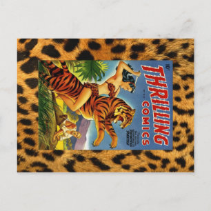 Vintage serietidningsomslag från djungeln vykort