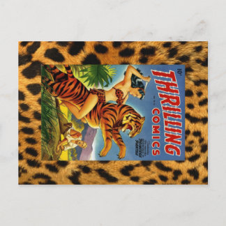 Vintage serietidningsomslag från djungeln vykort