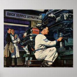 Vintage service för reparation av bilar Företag fö Poster