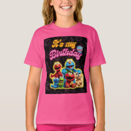 vintage sesamchracers födelsedagspressskjorta t shirt