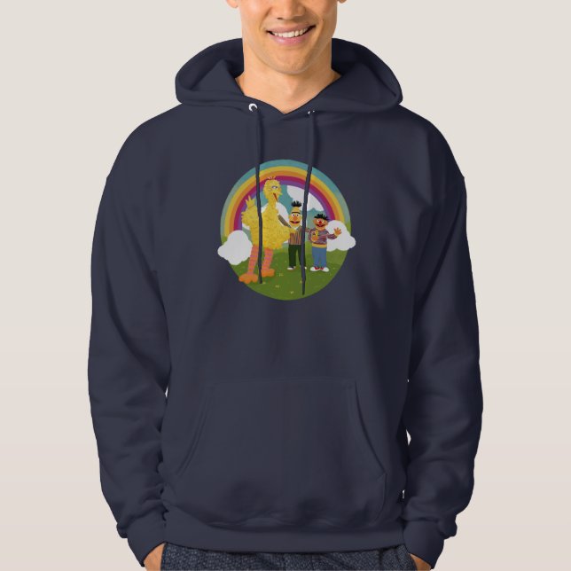 Vintage Sesame Street Friends Rainbow Hoodie (Framsida)