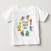 Vintage Sesame Street-karaktärer Födelsedagsbaby T