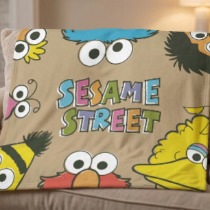 Vintage Sesame Street Vänner Fleecefilt