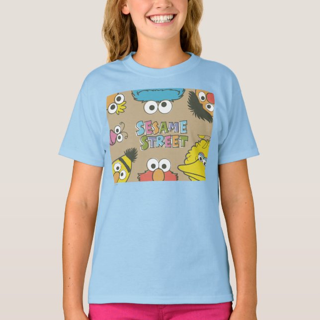 Vintage Sesame Street Vänner T Shirt (Framsida)