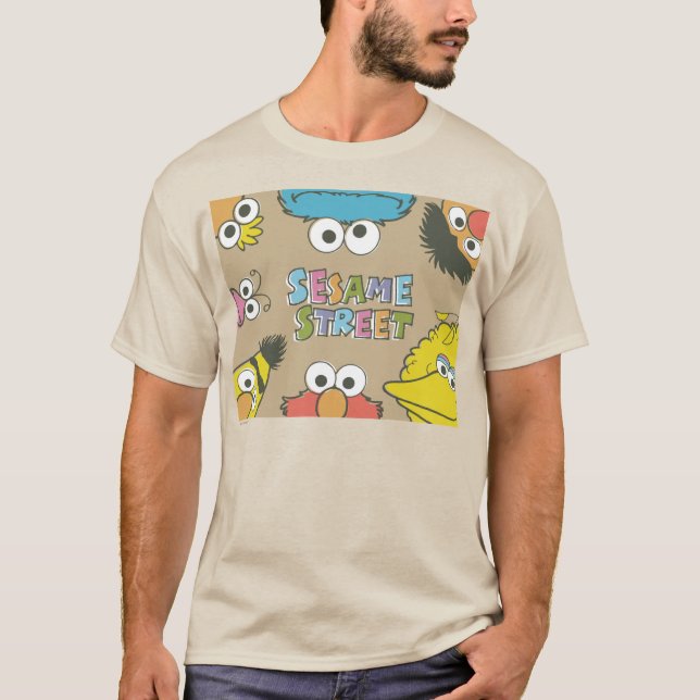 Vintage Sesame Street Vänner T Shirt (Framsida)