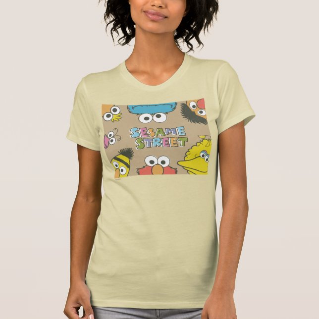 Vintage Sesame Street Vänner T Shirt (Framsida)