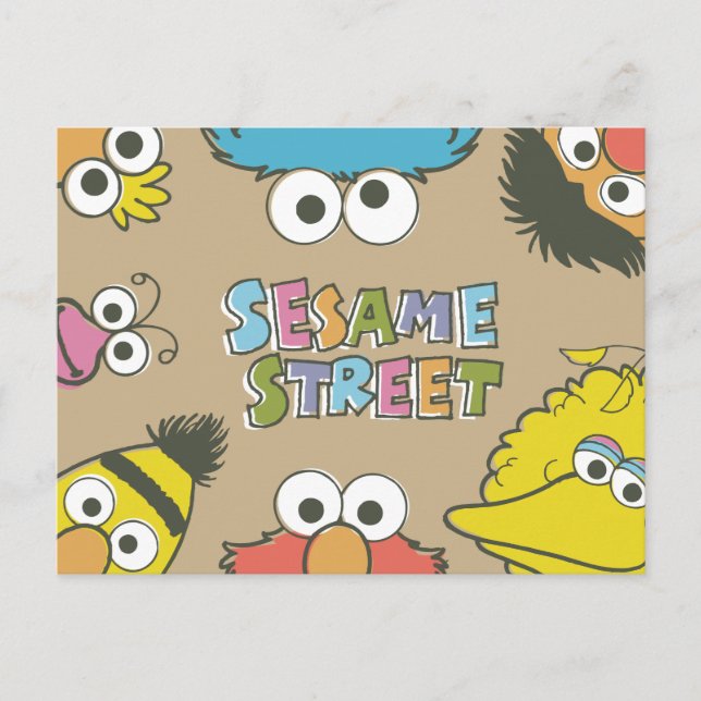 Vintage Sesame Street Vänner Vykort (Framsida)