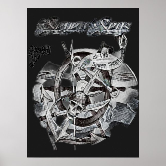 Vintage Seven Seas Karibisk Semester Poster (Framsidan)