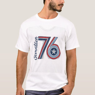 Vintage Seventeen 76 Patriotisk Vektor T-Shirt Des