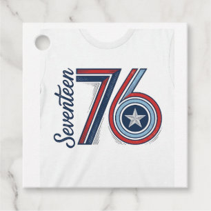 Vintage Seventeen 76 Patriotisk Vektor T-Shirt Des Gåvor Etiketter