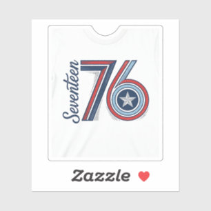 Vintage Seventeen 76 Patriotisk Vektor T-Shirt Des Klistermärken