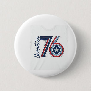 Vintage Seventeen 76 Patriotisk Vektor T-Shirt Des Knapp