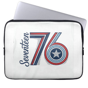 Vintage Seventeen 76 Patriotisk Vektor T-Shirt Des Laptop Fodral