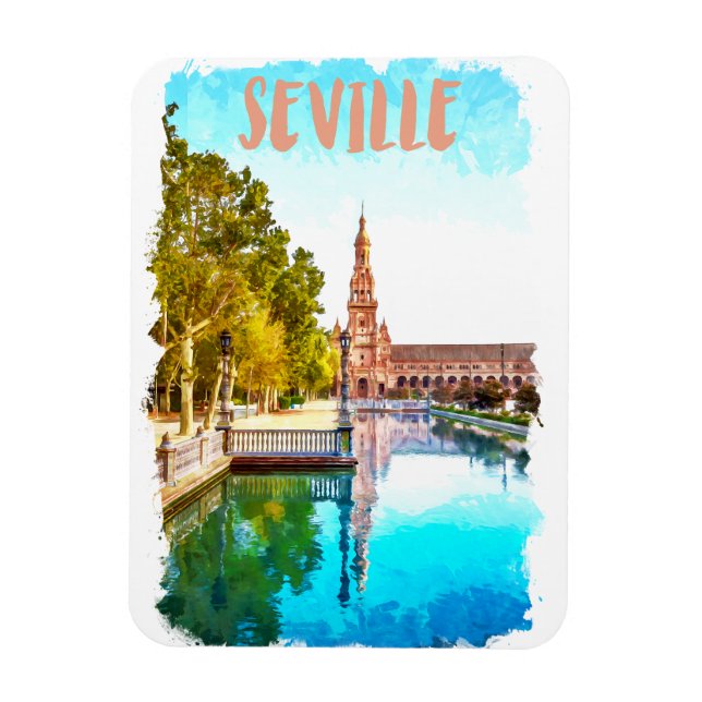 Vintage Sevilla Spain Andalucia Magnet (Vertikal)