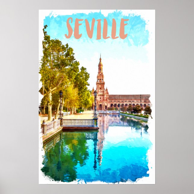 Vintage Sevilla Spain Andalucia Poster (Framsidan)