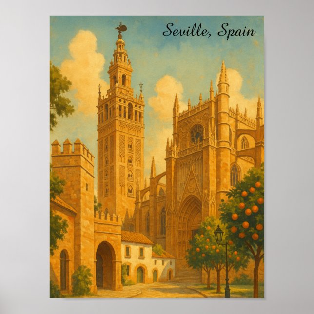 Vintage Sevilla Spanien Andalusien Resa Poster (Framsidan)