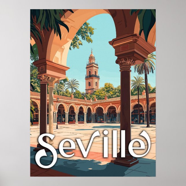 Vintage Sevilla, Spanien - Classic Spain Souvenir Poster (Framsidan)