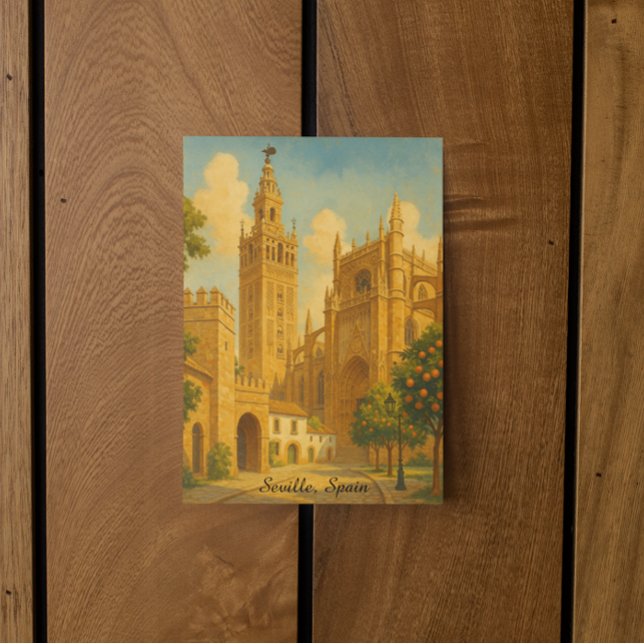 Vintage Seville Spain Andalusia Travel Kort (Vintage Seville Spain Andalusia Travel Card)