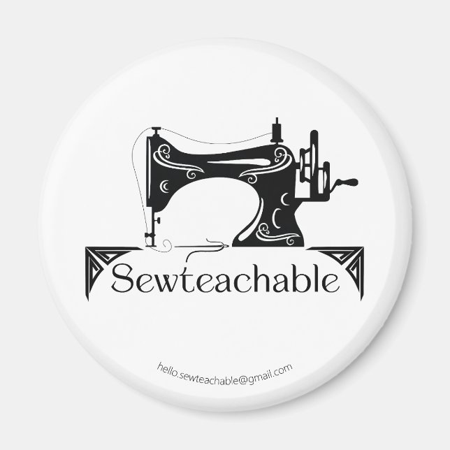 Vintage Sewing Machine, Sewteachable Magnet (Framsidan)