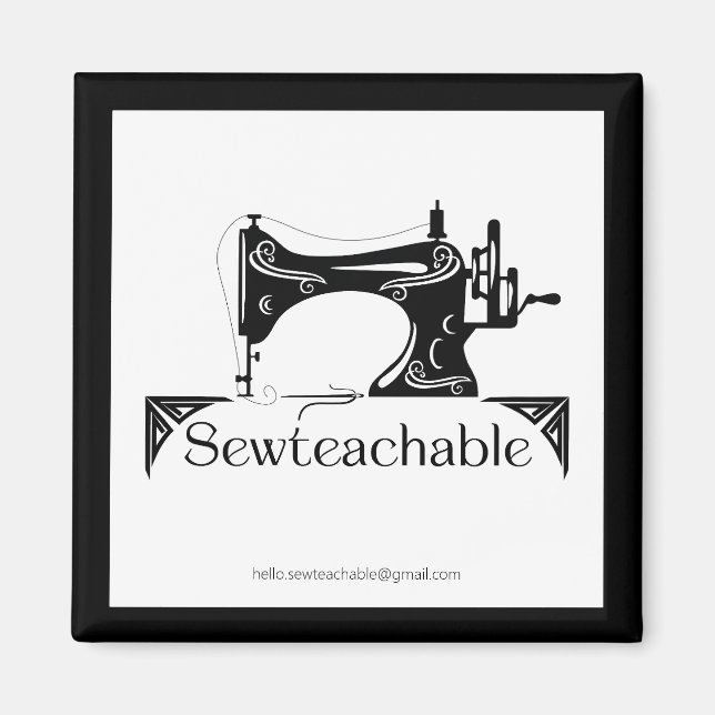 Vintage Sewing Machine, Sewteachable Magnet (Framsidan)