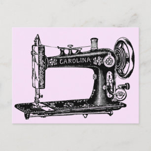 Vintage Sewing Maskin Carolina in Rosa Vykort