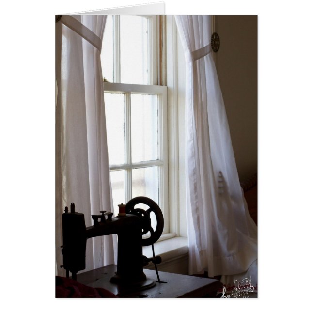 Vintage Sewing Maskin Hälsningskort (Framsidan)