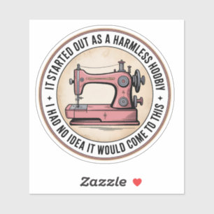 Vintage Sewing Maskin Hobby Sticker Klistermärken