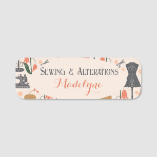 Vintage Sewing Maskin Seamstress Tailor Namnbricka