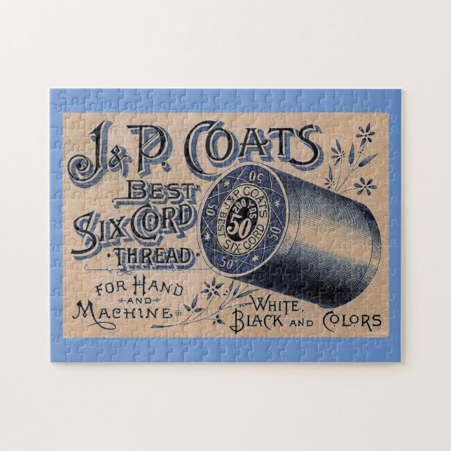 Vintage Sewing Thread Advertisement Pussel (Horisontell)