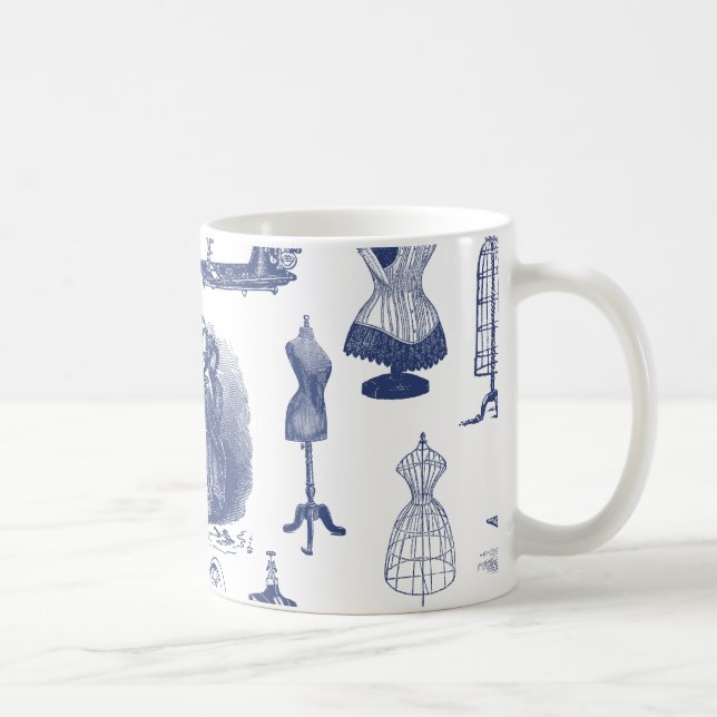 Vintage Sewing Toile Kaffemugg (Höger)