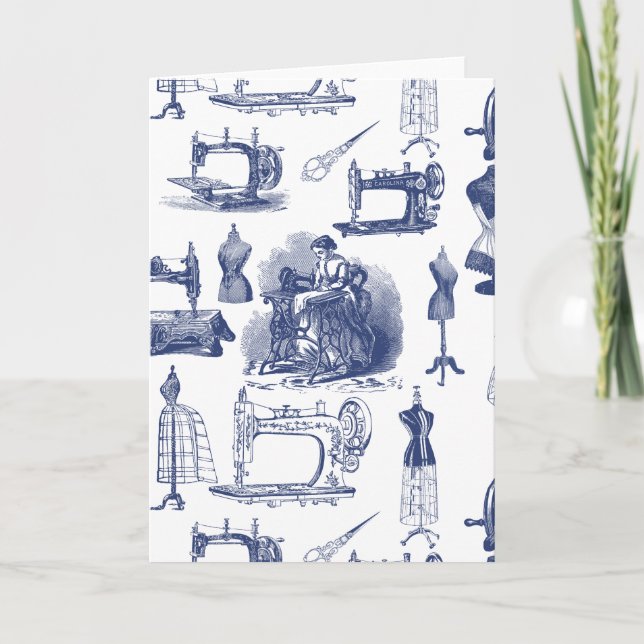 Vintage Sewing Toile Kort (Framsida)