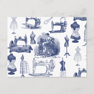 Vintage Sewing Toile Vykort