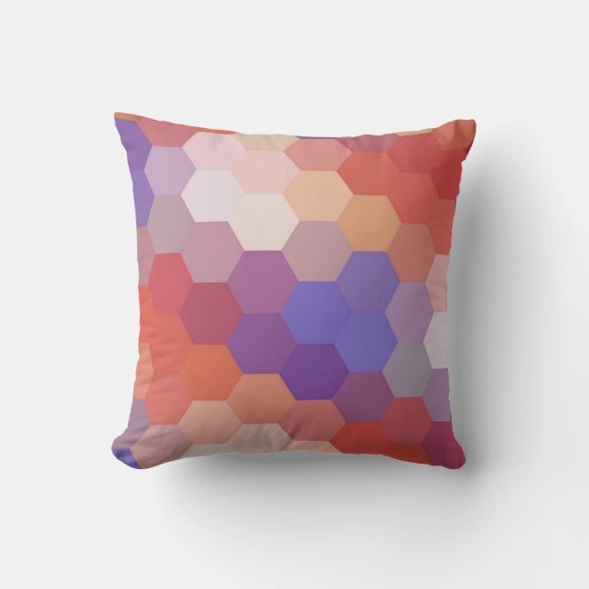 Vintage Sexkant Chevron Mönster Kudde (Framsida)