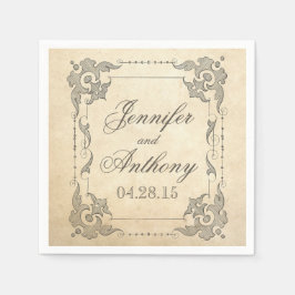 vintage shabby bröllop pappersservett