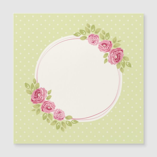Vintage Shabby Chic Blommig Ram med Rosor (Framsida)