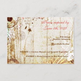 Vintage Shabby chic Blommigt Wood Reception OSA Kort