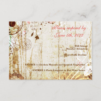 Vintage Shabby chic Blommigt Wood Reception OSA Kort