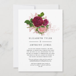 Vintage Shabby-Chic Bröllop Reduced Guest List Meddelande