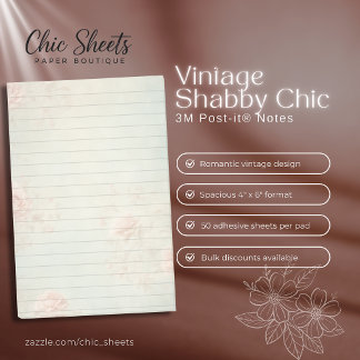 Vintage Shabby Chic Design 3M Post-it® Notes Post-it Block