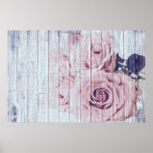 Vintage Shabby chic Dusky Rosa ros på Blue Wood