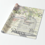 Vintage Shabby-Chic Paris Theme Bröllop Customized Presentpapper<br><div class="desc">Redot för Paris Tema Bröllopsfest Pack som ska anpassas till dina händelsespecifikationer. Se fullt med matchande produkter i den här exklusiven och mer här... </div>