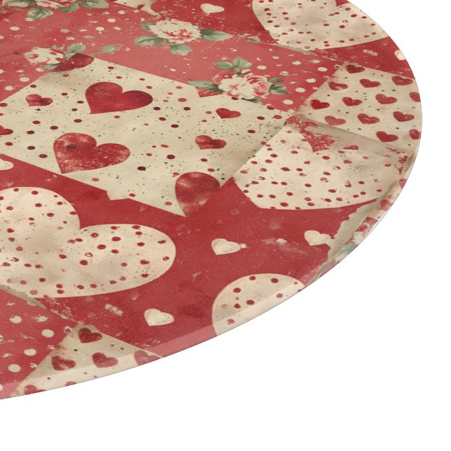 Vintage Shabby chic Red Patchwork Mönster (Hörn)