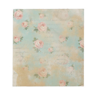 Vintage Shabby chic Ro Blue Anteckningsblock