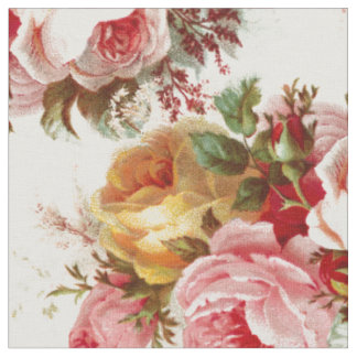 Vintage Shabby chic Ro Mönster Fabric Tyg