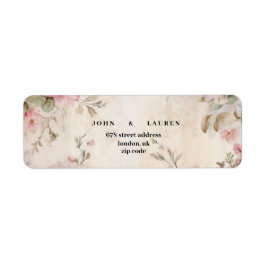 vintage shabby chic rosa bröllop returadress etikett