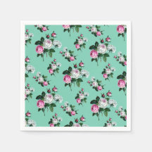 Vintage Shabby chic Rosa Vit ros Patter